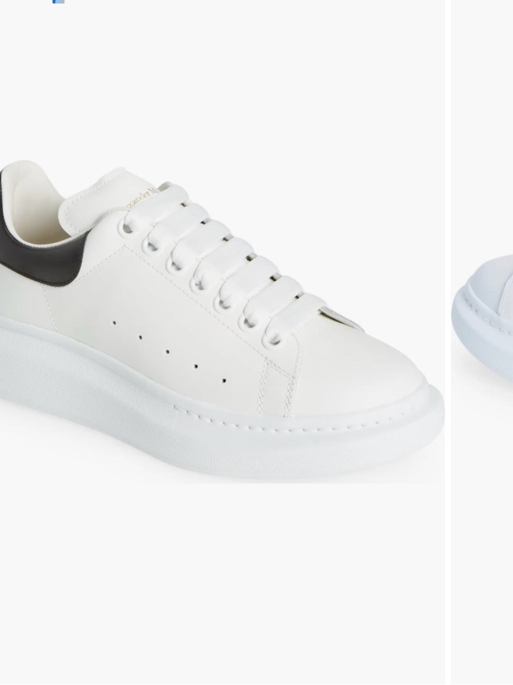 Alexander McQueen White Leather Platform Sneakers with Black Heel Tab